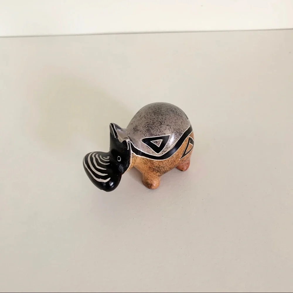 Stone hippo statuette